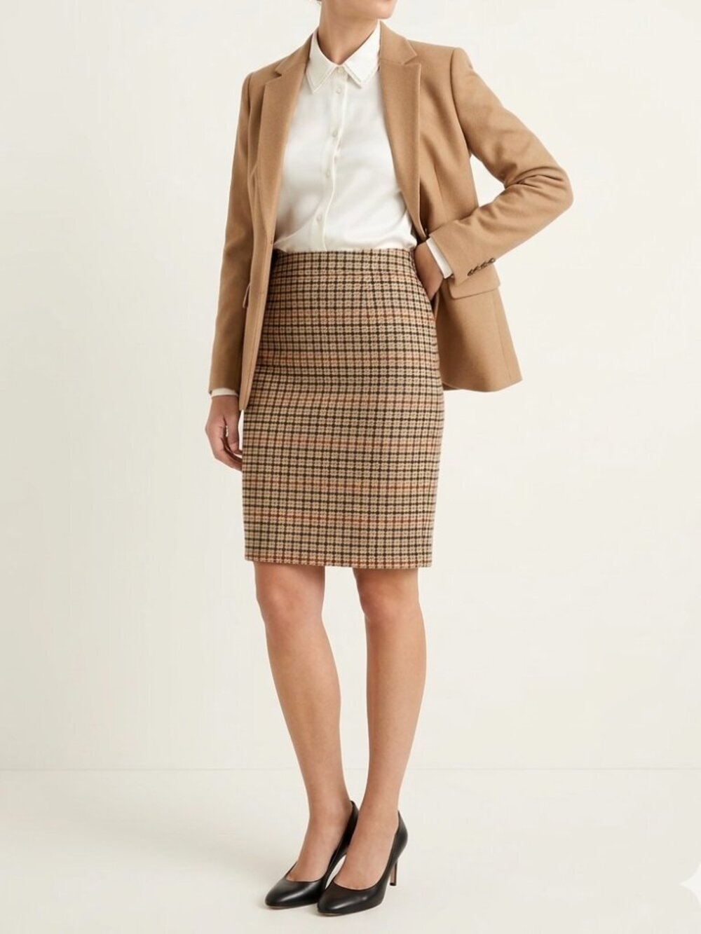 NWT J. Crew Women's Pencil Skirt Size 16 Wool Blend Heritage Plaid Office Preppy